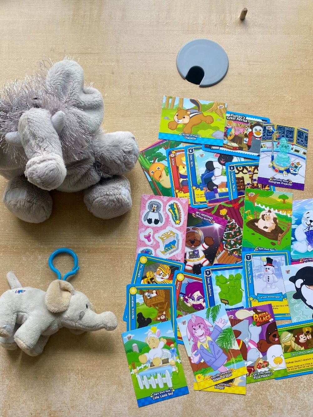 Webkinz Bundle Elephant Plush, Rare Elephant Kinz Klip, Trading Cards